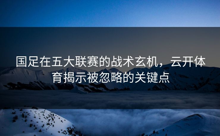 国足在五大联赛的战术玄机,云开体育揭示被忽略的关键点 国足在五大联赛的战术玄机,云开体育揭示被忽略的关键点