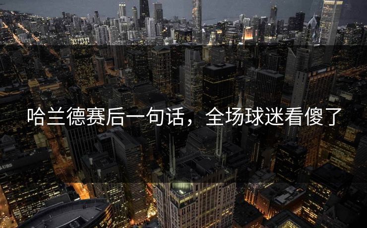 哈兰德赛后一句话,全场球迷看傻了 哈兰德赛后一句话,全场球迷看傻了