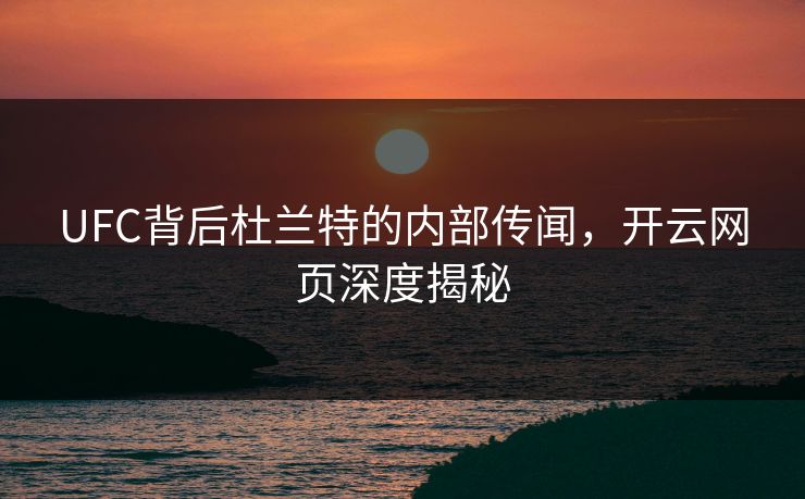 UFC背后杜兰特的内部传闻，开云网页深度揭秘