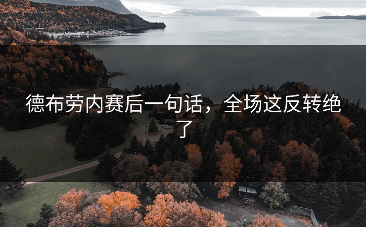 德布劳内赛后一句话,全场这反转绝了 德布劳内赛后一句话,全场这反转绝了