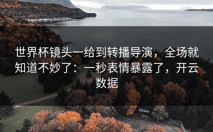 世界杯镜头一给到转播导演,全场就知道不妙了:一秒表情暴露了,开云数据 世界杯镜头一给到转播导演,全场就知道不妙了:一秒表情暴露了,开云数据